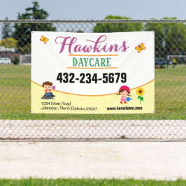 Professionele kinderopvang banner met logo, peuter