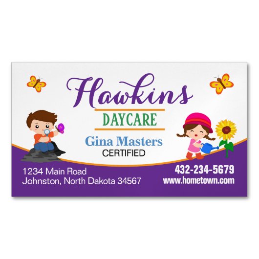 Professionele kinderopvang magnetisch visitekaartje (Voorkant)