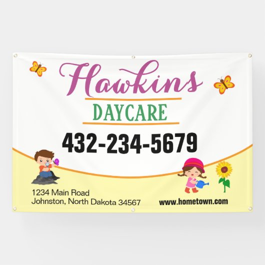 Professionele kinderopvang spandoek (Horizontaal)