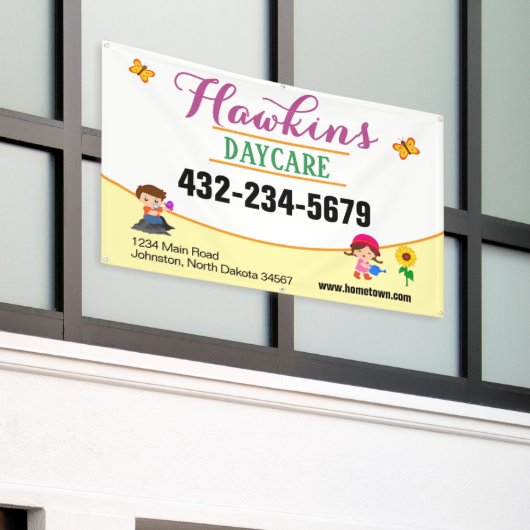 Professionele kinderopvang spandoek (Buitenkant Gebouw)