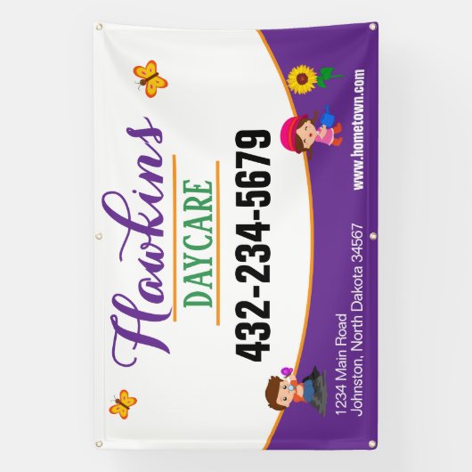 Professionele kinderopvang spandoek (Verticaal)