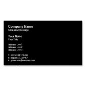 Professionele Klassieke | Duidelijke Zwarte Magnetisch Visitekaartje (Voorkant)