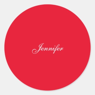 Professionele klassieke handschrift naam custom ro ronde sticker