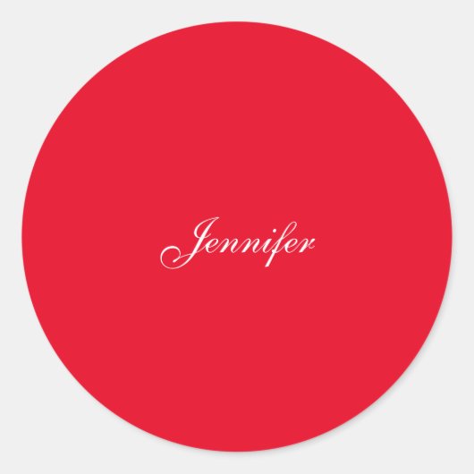 Professionele klassieke handschrift naam custom ro ronde sticker (Voorkant)