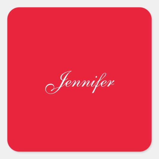 Professionele klassieke handschrift naam custom ro vierkante sticker (Voorkant)