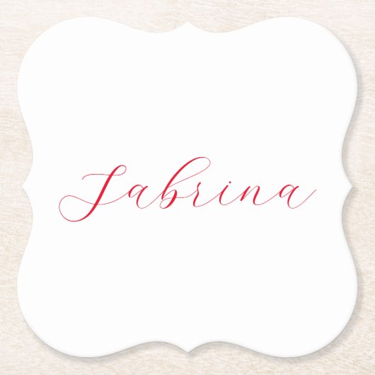 Professionele klassieke handschrijvernaam, aangepa kartonnen onderzetters (Voorkant)