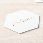 Professionele klassieke handschrijvernaam, aangepa kartonnen onderzetters (Schuin)