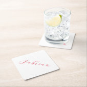 Professionele klassieke handschrijvernaam, aangepa kartonnen onderzetters (Insitu)