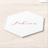 Professionele klassieke handschrijvernaam, aangepa kartonnen onderzetters (Schuin)