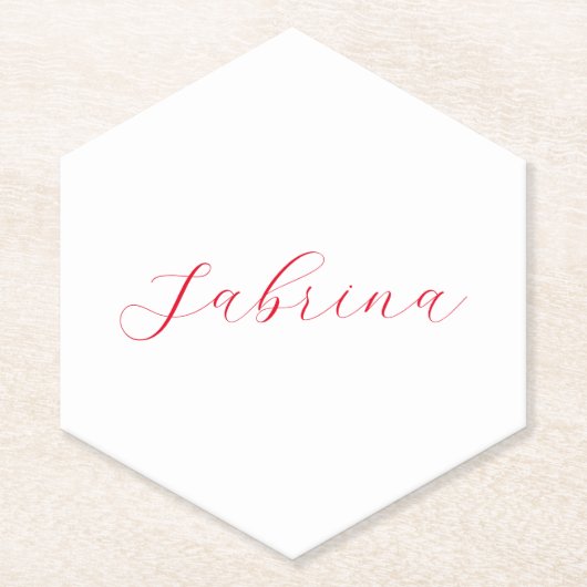 Professionele klassieke handschrijvernaam, aangepa kartonnen onderzetters (Voorkant)
