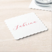 Professionele klassieke handschrijvernaam, aangepa kartonnen onderzetters (Gebogen)