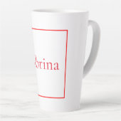 Professionele klassieke handschrijvernaam, aangepa latte mok (Rechterhoek)