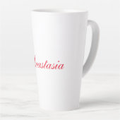 Professionele klassieke handschrijvernaam, aangepa latte mok (Rechterhoek)