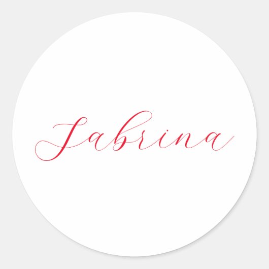 Professionele klassieke handschrijvernaam, aangepa ronde sticker (Voorkant)