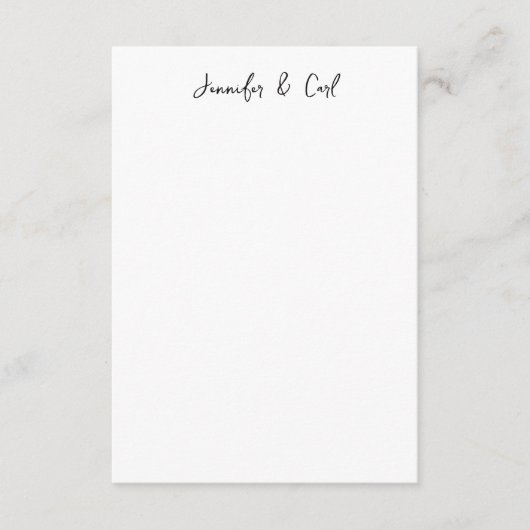 Professionele Klassieke Kalligrafie Minimalistisch Informatiekaartje (Voorkant)