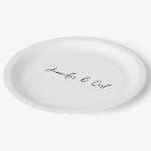 Professionele Klassieke Kalligrafie Minimalistisch Papieren Bordje (Gekanteld)