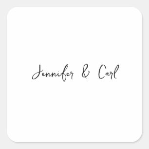 Professionele Klassieke Kalligrafie Minimalistisch Vierkante Sticker