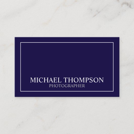 Professionele Klassieke marineblauw en wit Visitekaartje (Voorkant)
