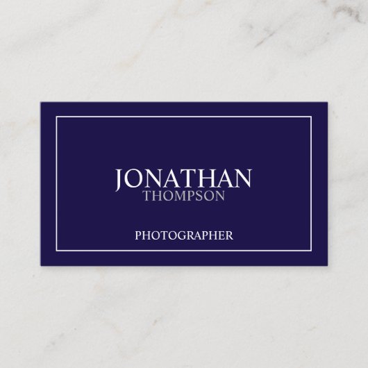 Professionele Klassieke marineblauw en wit Visitekaartje (Voorkant)