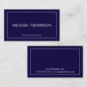 Professionele Klassieke marineblauw en wit Visitekaartje (Voorkant / Achterkant)