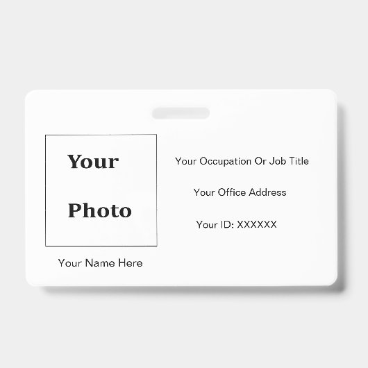 Professionele Klassieke MiniMal Foto Zwart Wit Badge (Voorkant)