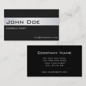 Professionele Klassieke Moderne Zwarte en Zilveren Visitekaartje (Voorkant / Achterkant)