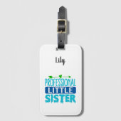 Professionele kleine zuster Blue Paint Drip Bagagelabel (Voorkant (verticaal))