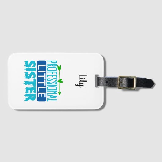 Professionele kleine zuster Blue Paint Drip Bagagelabel (Voorkant (horizontaal))