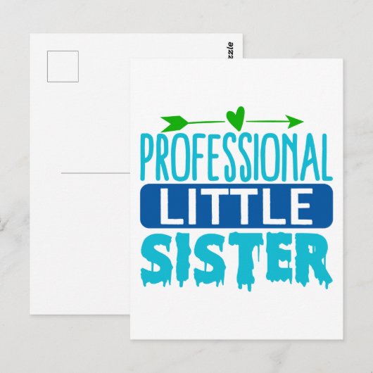 Professionele kleine zuster Blue Paint Drip Briefkaart (Voorkant / Achterkant)