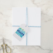 Professionele kleine zuster Blue Paint Drip Cadeaulabel (Met Touw)