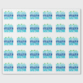 Professionele kleine zuster Blue Paint Drip Cadeaupapier (Vlak)