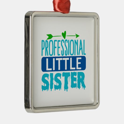 Professionele kleine zuster Blue Paint Drip Metalen Ornament (Rechts)