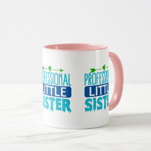 Professionele kleine zuster Blue Paint Drip Mok (Voorkant rechts)