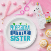 Professionele kleine zuster Blue Paint Drip Papieren Bordje (Feest)