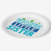 Professionele kleine zuster Blue Paint Drip Papieren Bordje (Gekanteld)