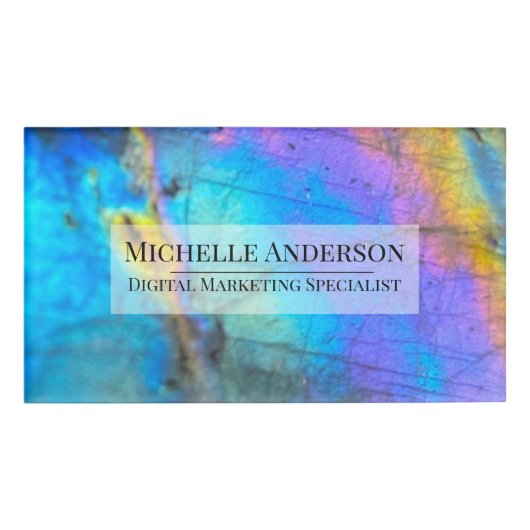 Professionele Kleurrijke Crystal Stone Job Titel Naambadge (Voorkant)