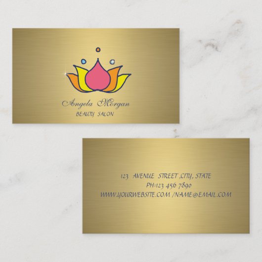 Professionele kleurrijke Lotus Gold Visitekaartje (Voorkant / Achterkant)