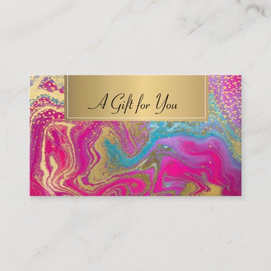 Professionele kleurrijke marmer Gold Confetti Kortingskaartje (Voorkant)