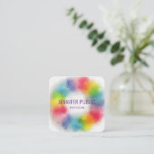 Professionele kleurrijke moderne, elegante Sjabloo Vierkante Visitekaartje (Staand voorkant)