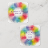 Professionele kleurrijke moderne, elegante Sjabloo Vierkante Visitekaartje (Voorkant / Achterkant)