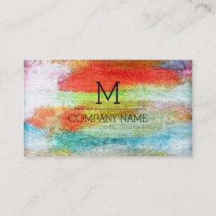 Professionele Kleurrijke Moderne Houten Monogram # Visitekaartje