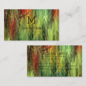 Professionele Kleurrijke Moderne Houten Monogram # Visitekaartje (Voorkant / Achterkant)