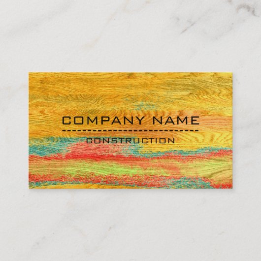 Professionele, kleurrijke, moderne kijk op hout #2 visitekaartje (Voorkant)