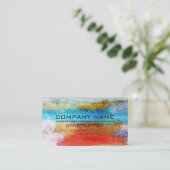 Professionele, kleurrijke, moderne kijker uit hout visitekaartje (Staand voorkant)