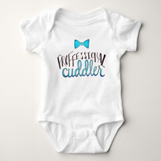 "Professionele Knuffelaar" Baby Boy Bodysuit (Voorkant)