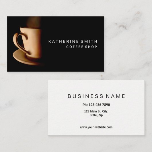 Professionele koffie-Visitekaartje Visitekaartje (Voorkant / Achterkant)