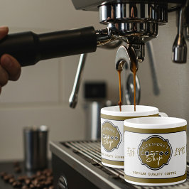 Professionele koffieshop gepersonaliseerd logo espresso kop