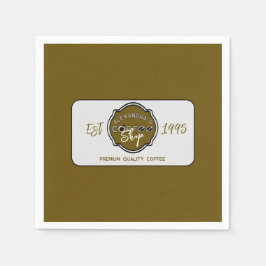 Professionele koffieshop gepersonaliseerd logo servet