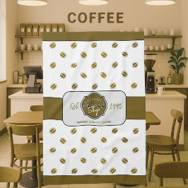 Professionele koffieshop gepersonaliseerd logo theedoek