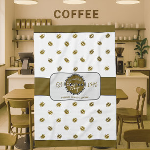 Professionele koffieshop gepersonaliseerd logo theedoek